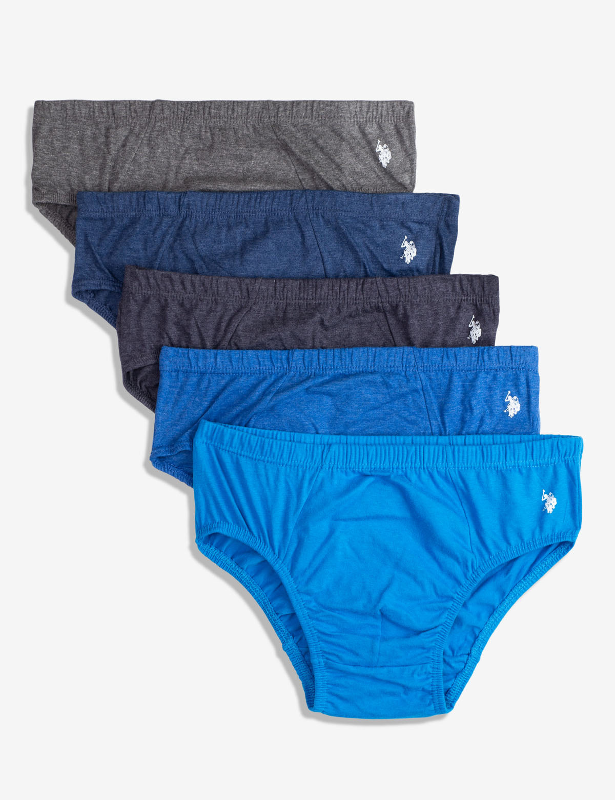 5-Pack Cotton Blend Low Rise Briefs | Tag-Free Comfort | Blue Collection