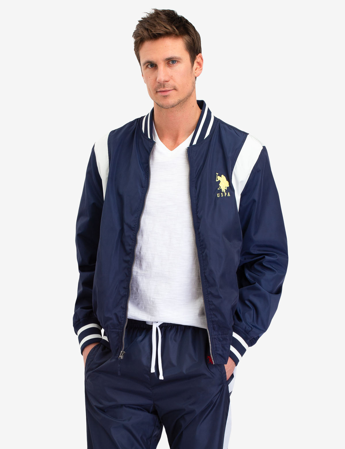 Men's Bomber Jacket with Embroidered Logo | Machine Washable